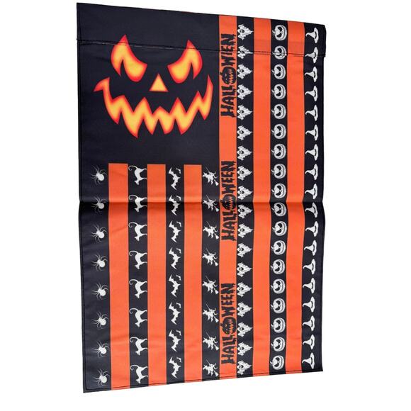 NWT Happy Halloween Spooky Garden Flag Double Sided Polyester 12 x 18 - Picture 1 of 3